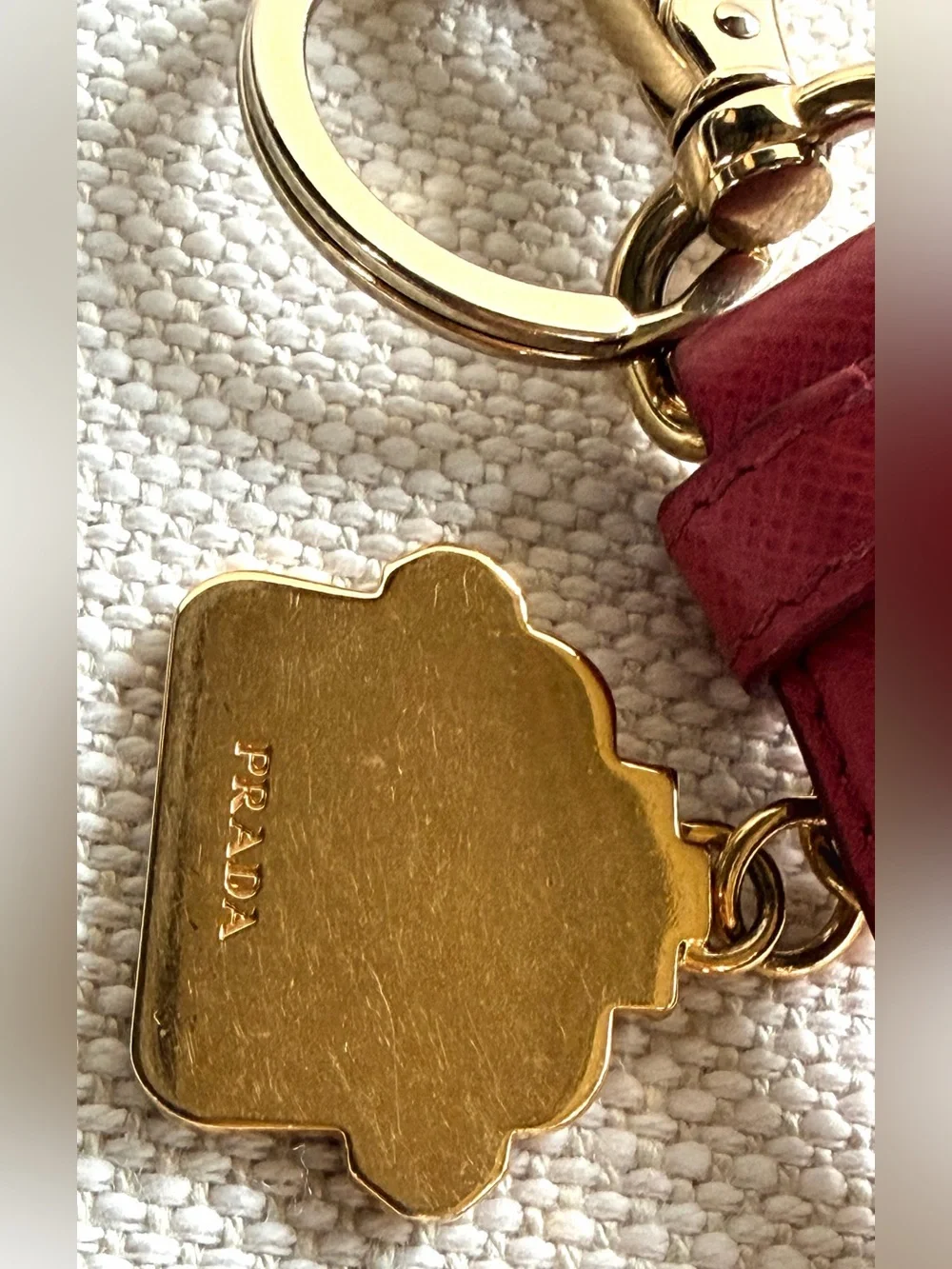 PRADA Pink Saffiano Leather Robot Trick Keychain Bag Charm + Box